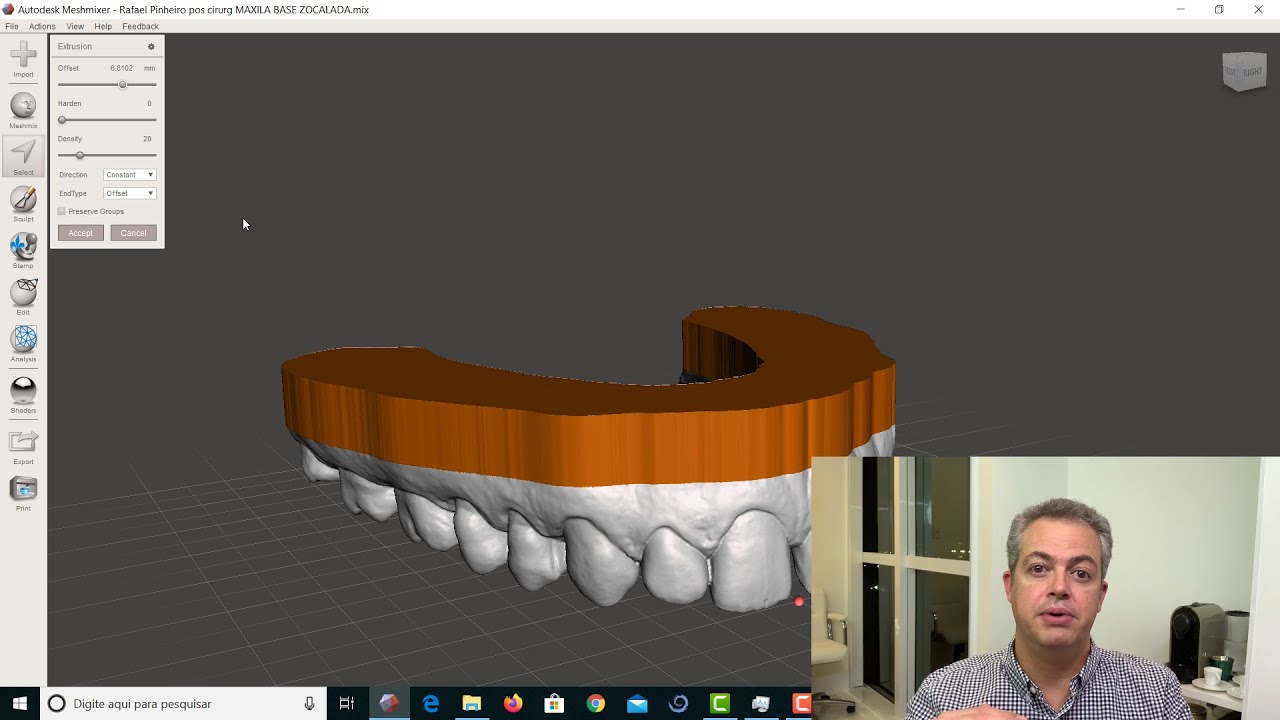 Meshmixer Base dos Modelos de Arcadas