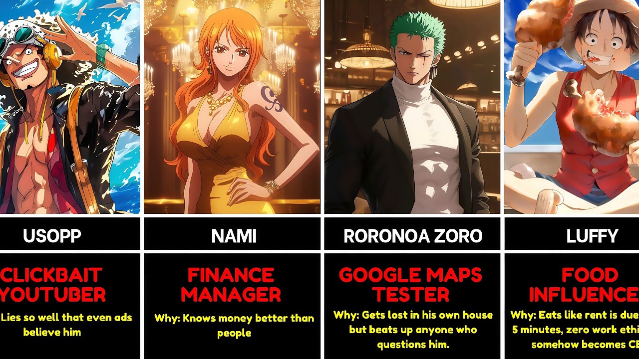 One Piece Characters Jobs In The Modern World || Anime Gotcha