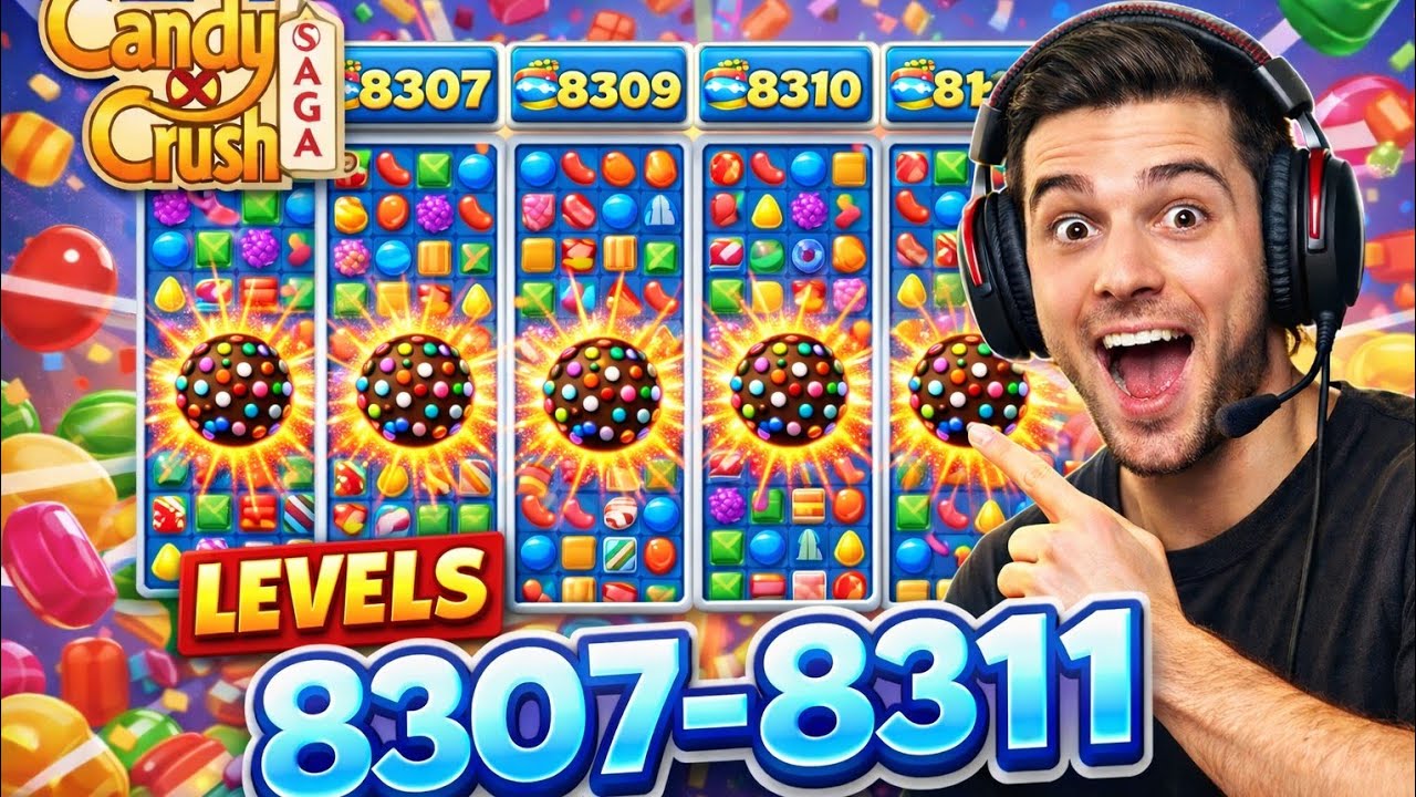 CANDY CRUSH HARD LEVEL 8307 TO 8311 #trending #candycrushfriendssaga #gaming #games #gameplay 
