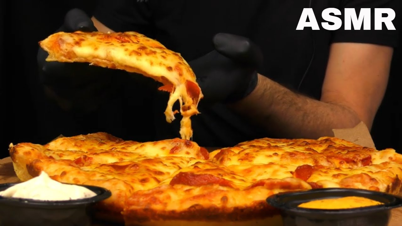 Super Dominos PIZZA Pepperoni avec Fromage XXL 🧀 (Sans Parler) Bruits de bouche SAURO ASMR