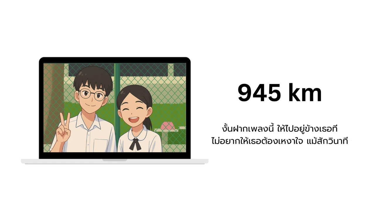 945 km - Pooh Peeranat | unofficial lyrics video 