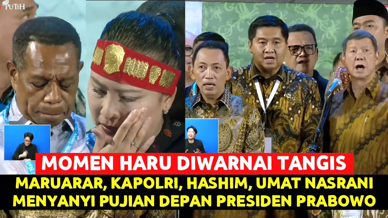 Diwarnai Tangis ! Maruarar, Kapolri, Hashim Pimpin Umat Nasrani Menyanyi Pujian Depan Prabowo Gibran
