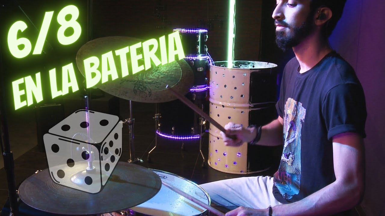 Como tocar Batería 6/8 en la Batería ( Batería en dos minutos )