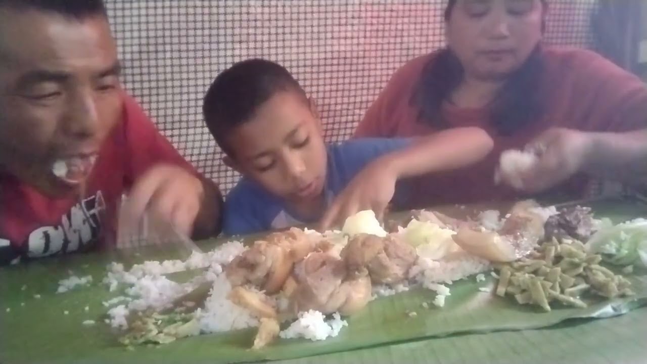 today my family mugbang together with bork meat orenlotha 