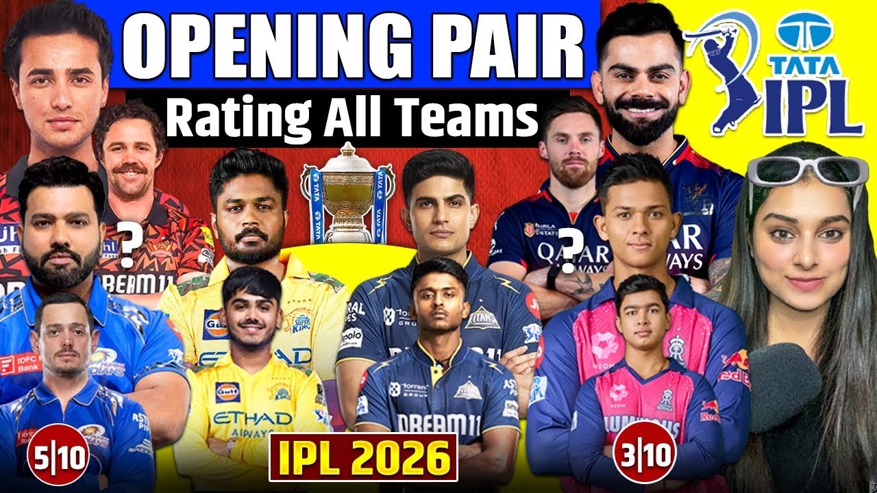 TOP 10 OPENING PAIR ALL TEAMS IPL 2026🔥RATING OPENERS IPL TEAMS | IPL 2026 schedule | IPL 2026 LIVE