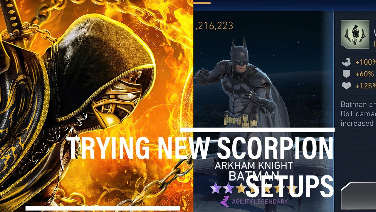 Scorpion + Batman + Hbhq Team Test | Injustice 2 Mobile