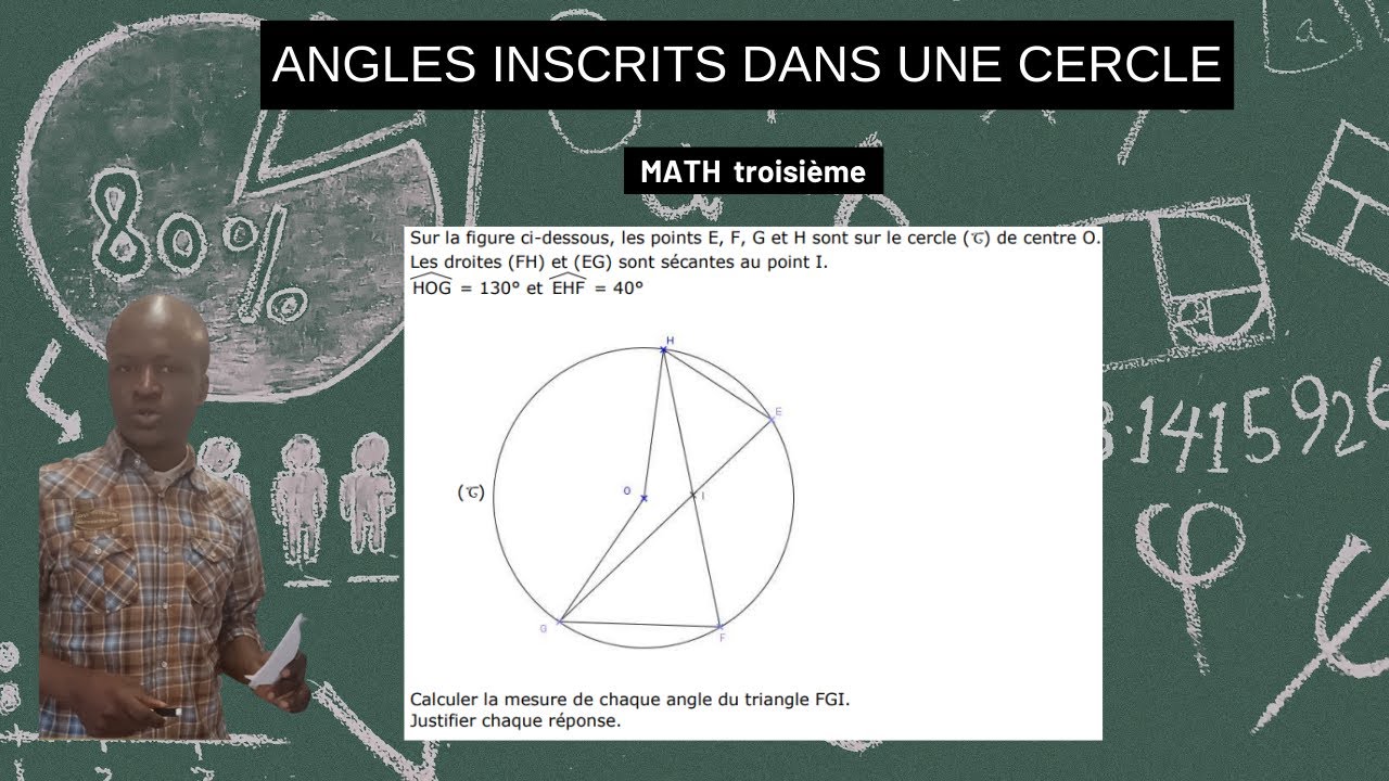 angle au centre et angles inscrits dans un cercle Exercice pratique 3