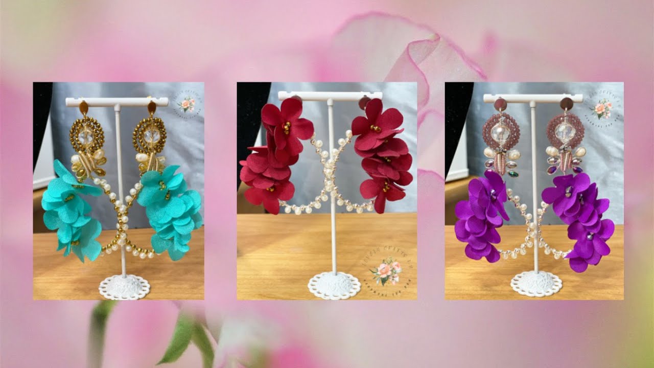 Aretes con flor de tela #parte2
