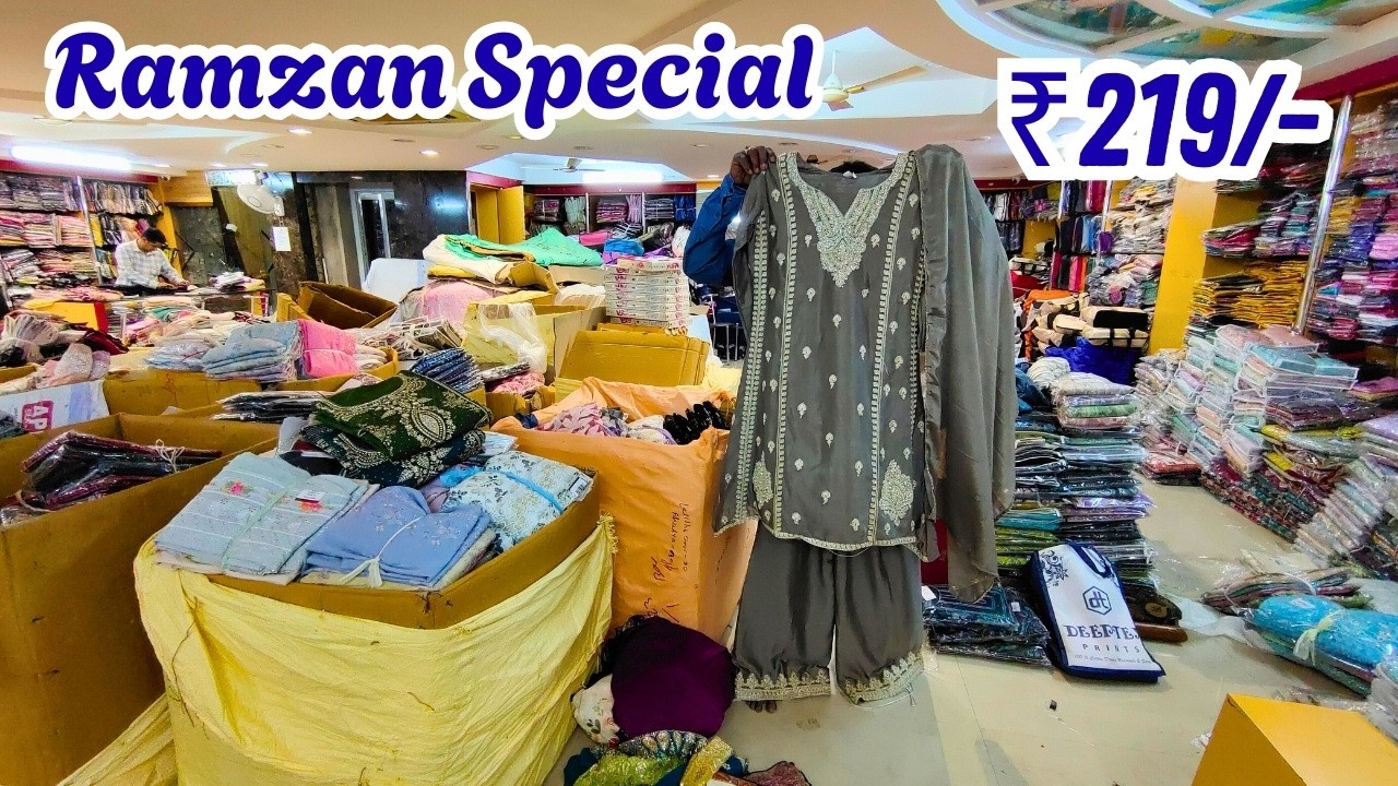 Hyderabad Wholesale Dress Materials ₹219/- Pakistani Fancy Work Suits New Models