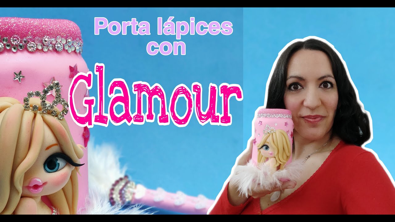 Porta Lápices con GLAMOUR de PORCELANA FRÍA. SOUVENIRS para CHICAS DE 15 años. MUY FACIL !!!