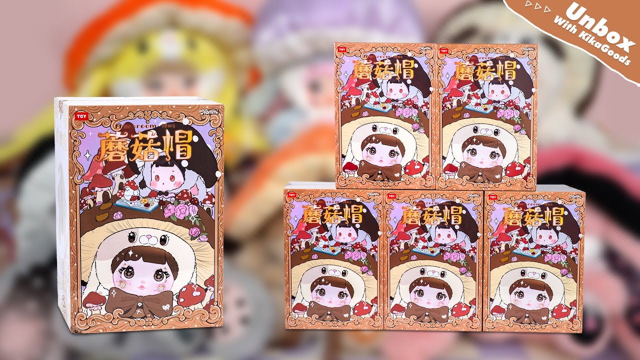 Unboxing Nommi Mushroom Hat Series Plush Blind Box #kikagoods #asmr #unboxing #nommi #cute