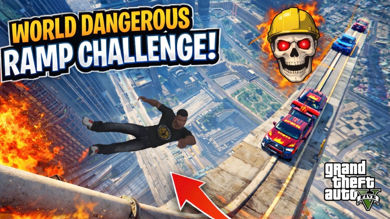 World’s Most Dangerous Mega Ramp Challenge GTA V