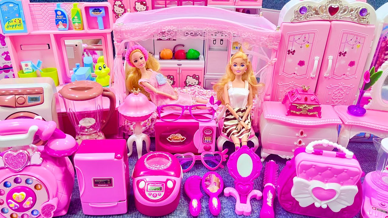 13 Minutes Satisfying with Unboxing Barbie Princess Bedroom Dress Up Playset ASMR | Review Toys
