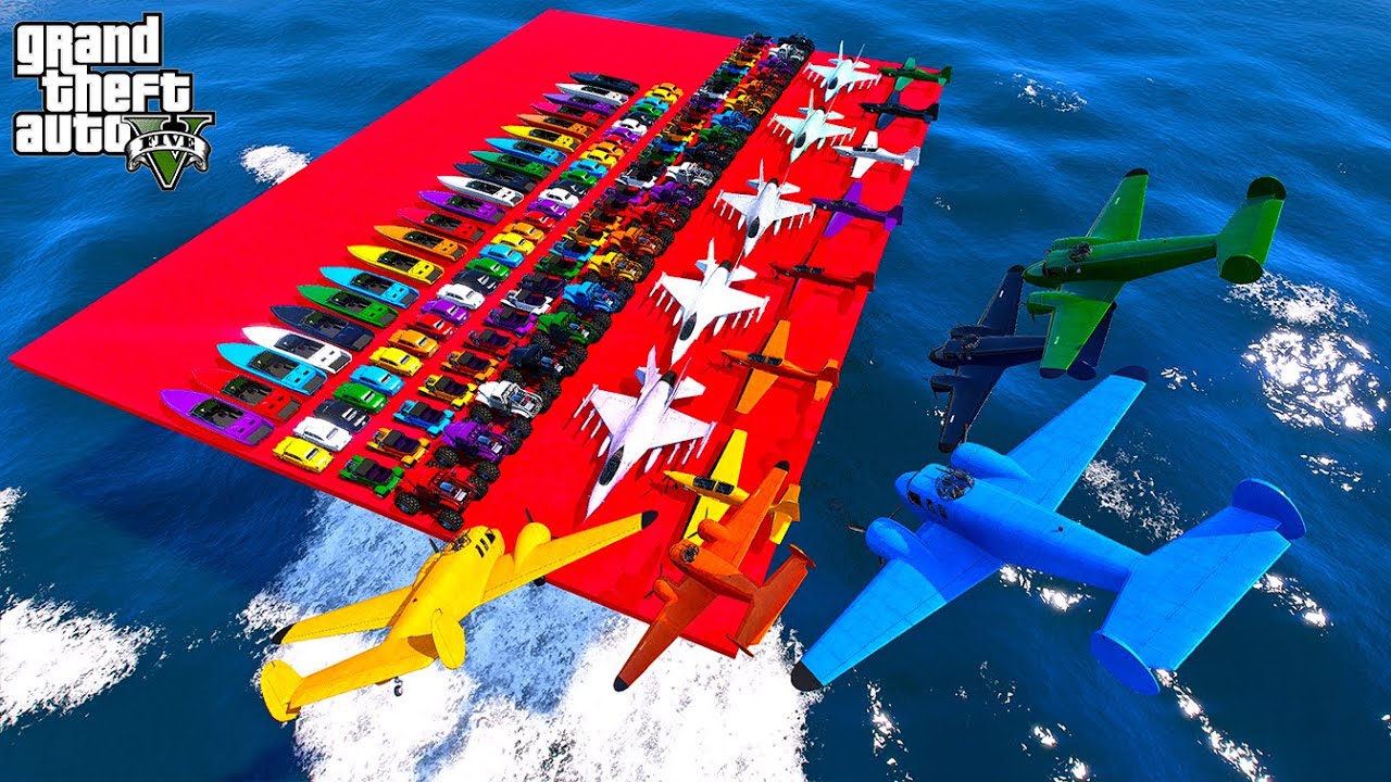 GTA V Epic New Stunt Race For Car Racing Challenge by Trevor and Shark