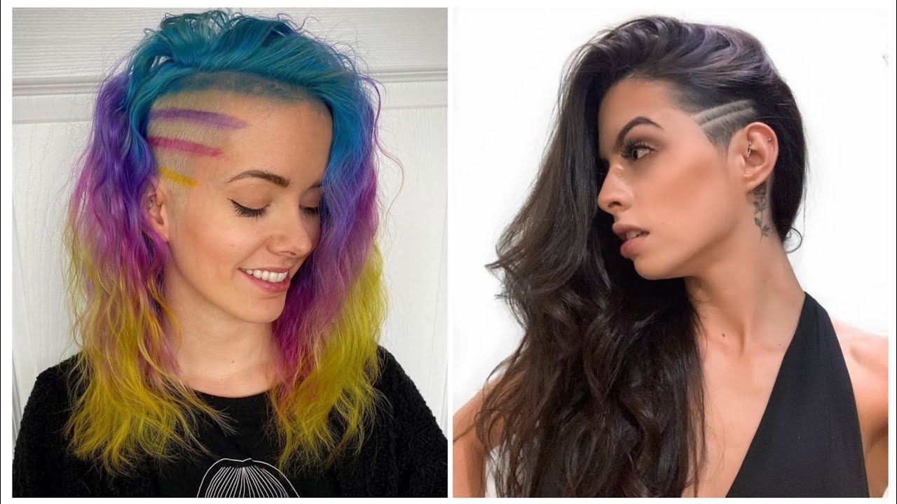 ASTHETIC SIDE SHAVED LONG HAIRSTYLES DESIGN FOR GIRL'S