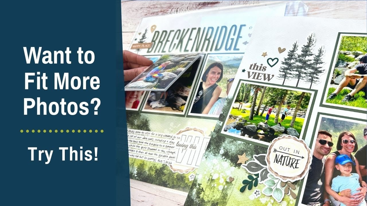 Photo Arranging Tips for Extra Photos | 12x12 Double Page Scrapbooking Idea + Stamping