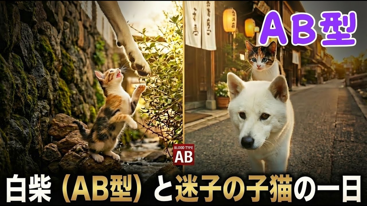 迷子になった柴犬（AB型）と子猫の脱出劇…！？🐱🐶 絶望的な状況で見せた絆と、奇跡の助けに涙が止まらない。【血液型あるある】