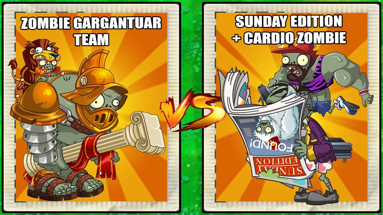 PvZ 2 | Who Will Win? |  Sunday Edition Zombie + Cardio Zombie Vs Gargantuar Zombie Team | #38
