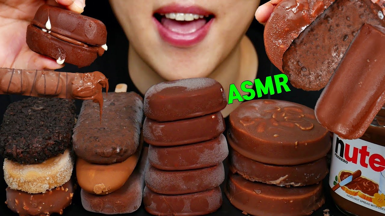 ASMR CHOCOLATE ICE CREAM FEAST DESSERT MUKBANG 초콜릿 아이스크림 디저트 누텔라 먹방 EATING SOUNDS Es krim coklat.