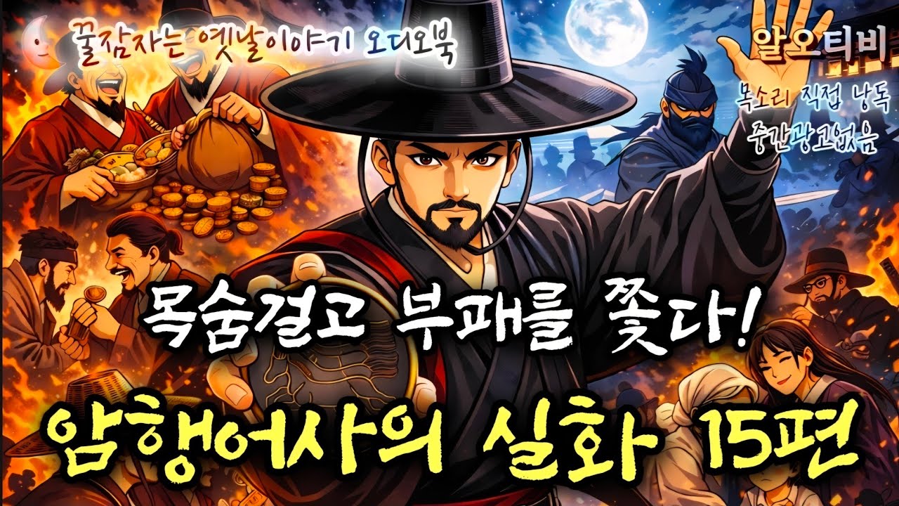 🌜목숨걸고 부패를 쫓다! 암행어사의 실화 15편 / 중간광고 없이 잠드는 옛날이야기 / 조선시대  옛이야기 / 전설, 민담 / 잠잘 때 듣는 잠자리동화  #알오티비