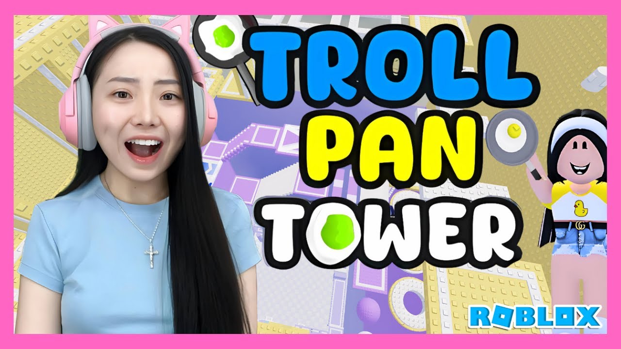 In Geplak Using Egg Pan - Troll Pan Tower - Roblox Indonesia