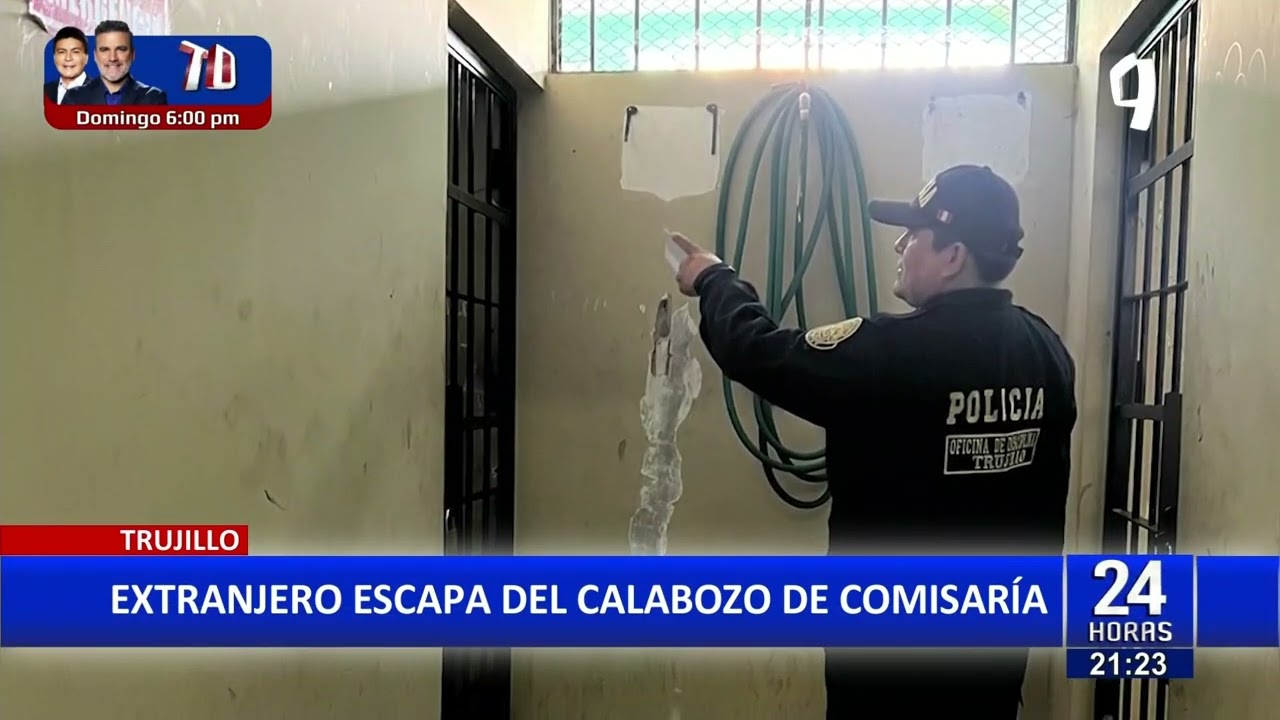 ¡Sorprendente! detenido escapa de comisaria a través de un forado en Trujillo