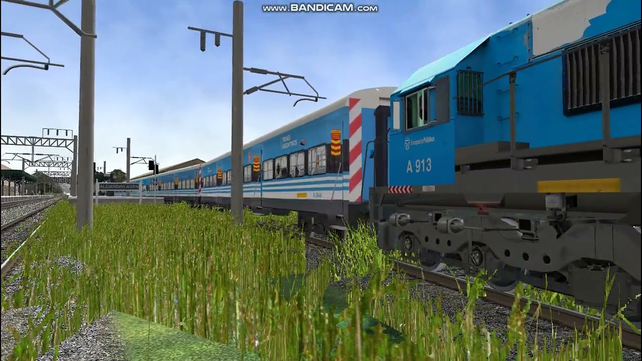 Open Rails - GM GT22CW-2 A913 saliendo de A.Korn con destino Chascomus.