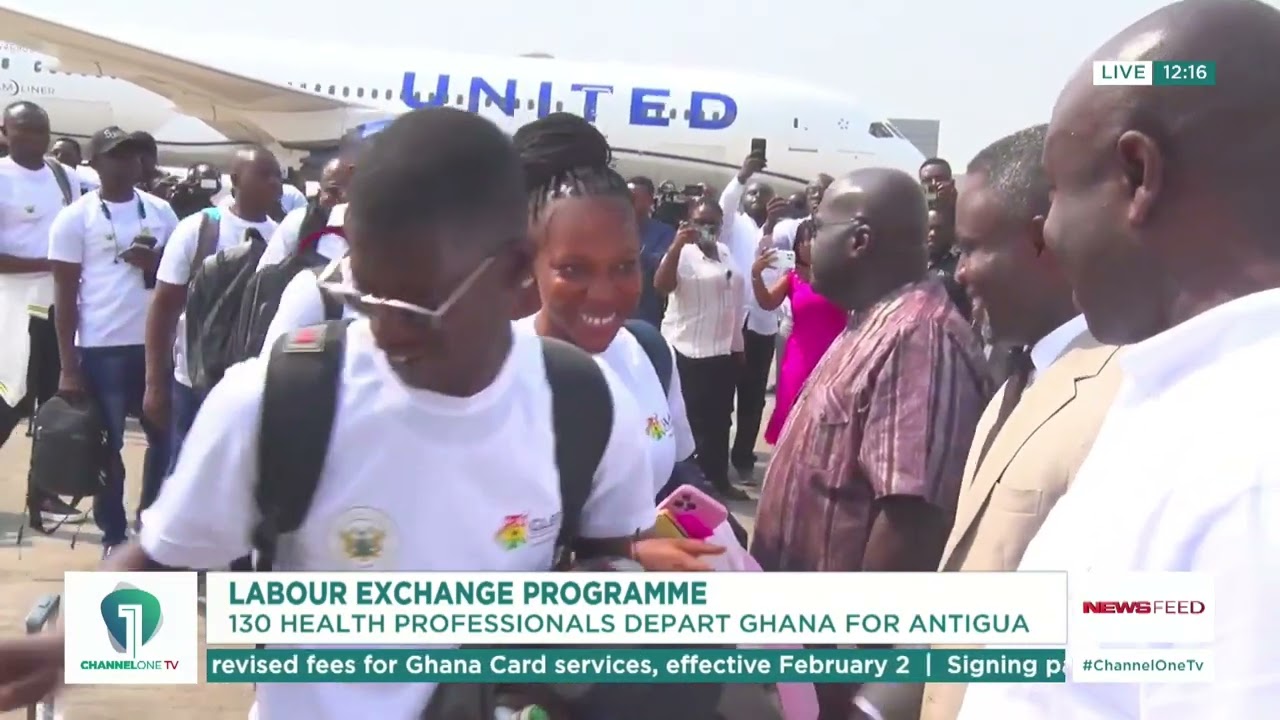 130 Ghanaian Health Professionals Depart for Antigua Under Labour Exchange Programme | News Feed