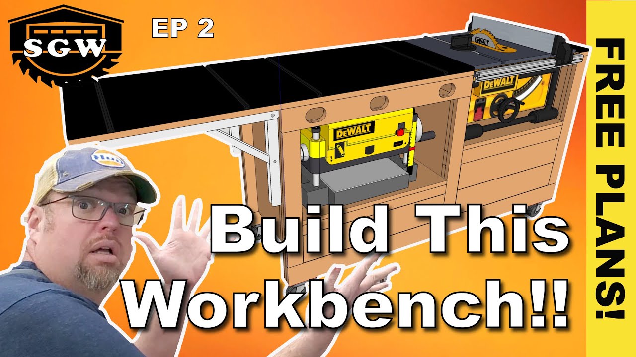 HOW TO BUILD a Multi Purpose Woodworking Dewalt Table Saw Cart & Workbench | Ep 2