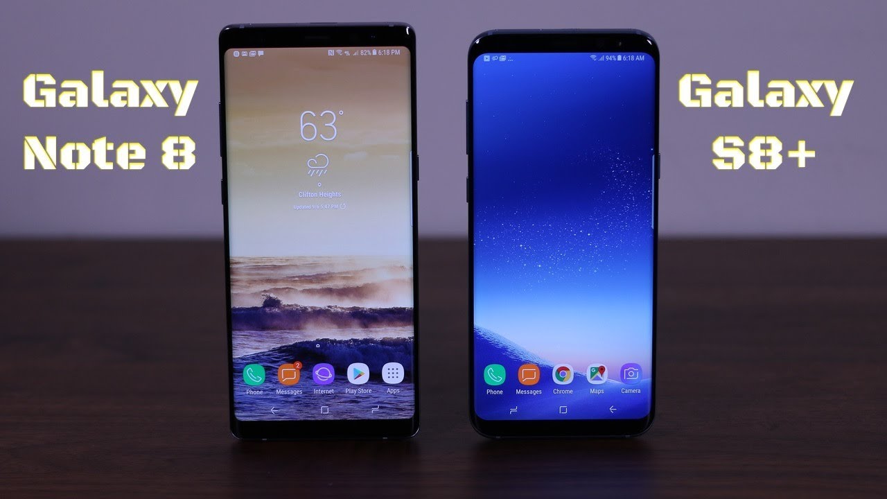 Samsung Galaxy Note 8 vs Samsung Galaxy S8+ Plus: Full Comparison