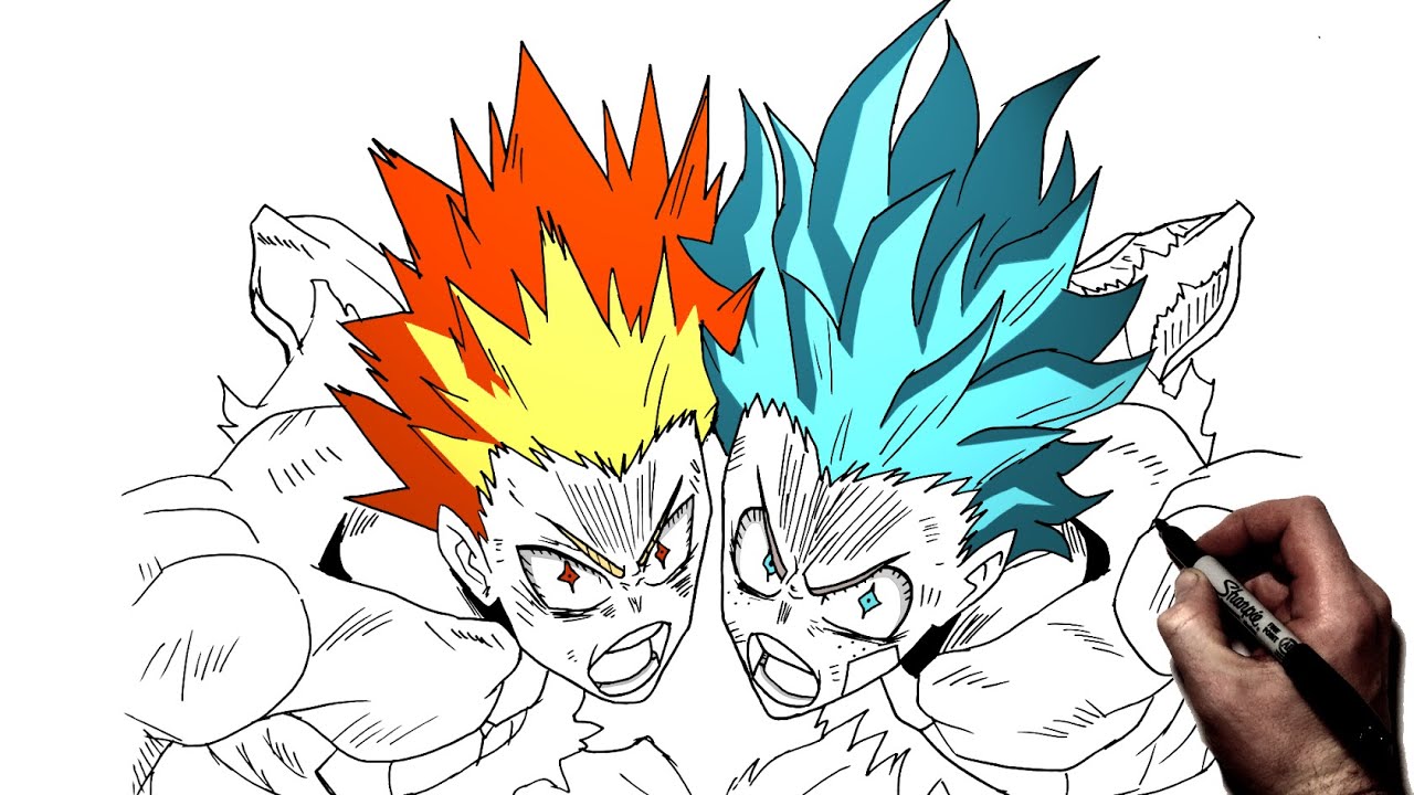 How To Draw Deku & Bakugo (100% Detroit Smash) | Step By Step | My Hero Academia
