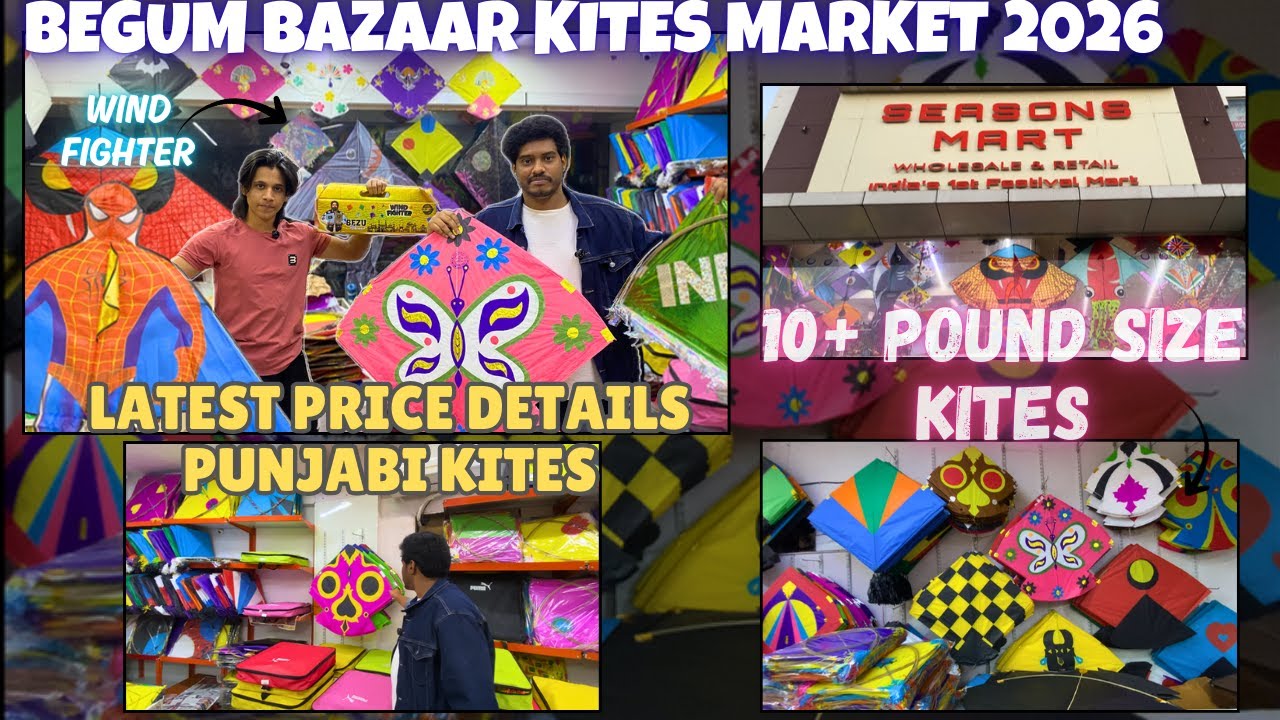 2026 Latest Kite Prices in Begum Bazar| Punjabi 10 Pound Patang & Electric Firki Market Tour #patang