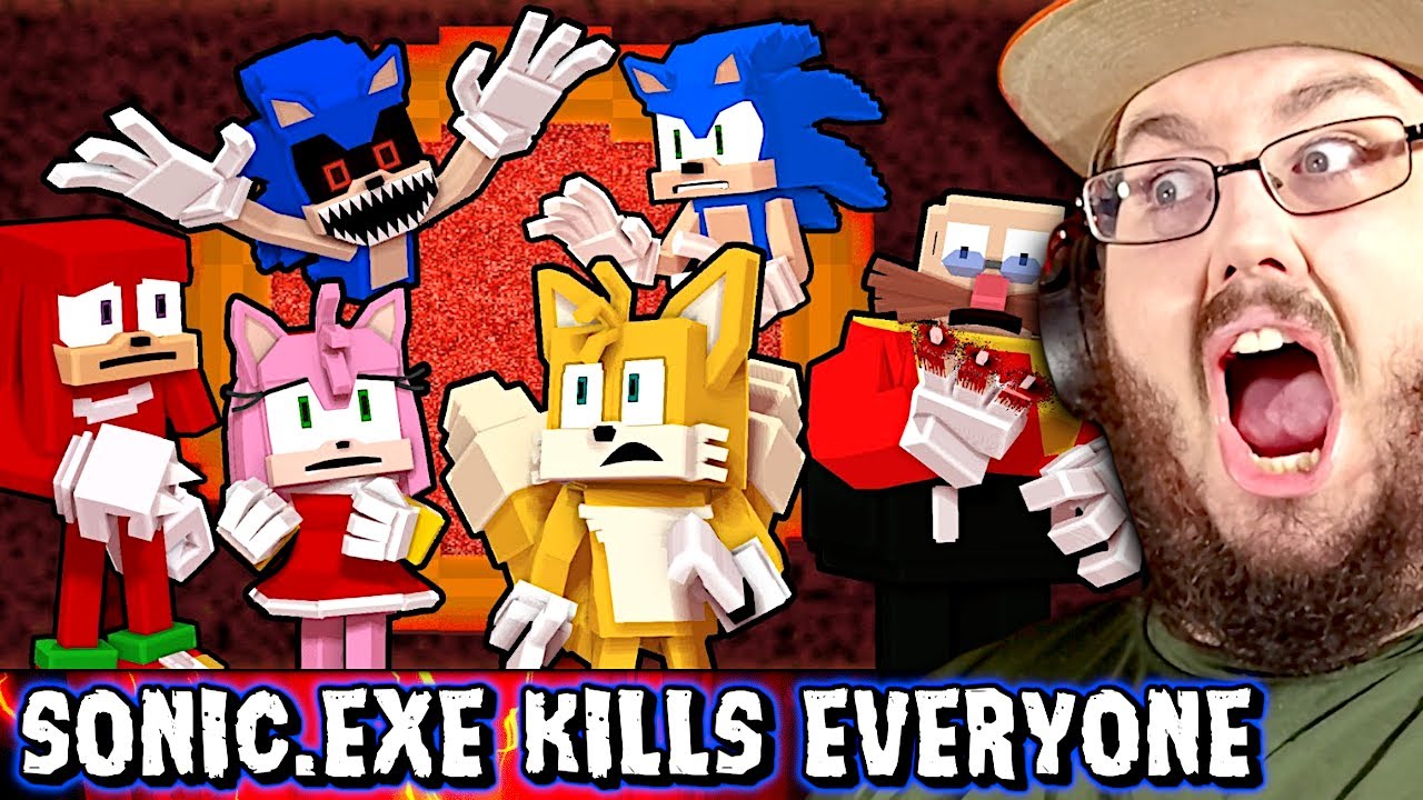 Sonic.Exe убивает всех - голосом - Sonic.exe против Sonic Story Minecraft Анимация РЕАКЦИЯ!!!
