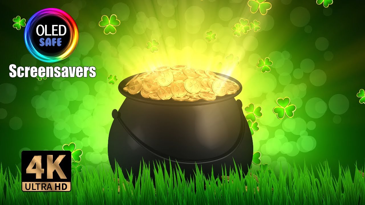 St Patricks Day Screensaver - Pot Of Gold - 10 Hours - 4k - OLED Safe - No Burn-in