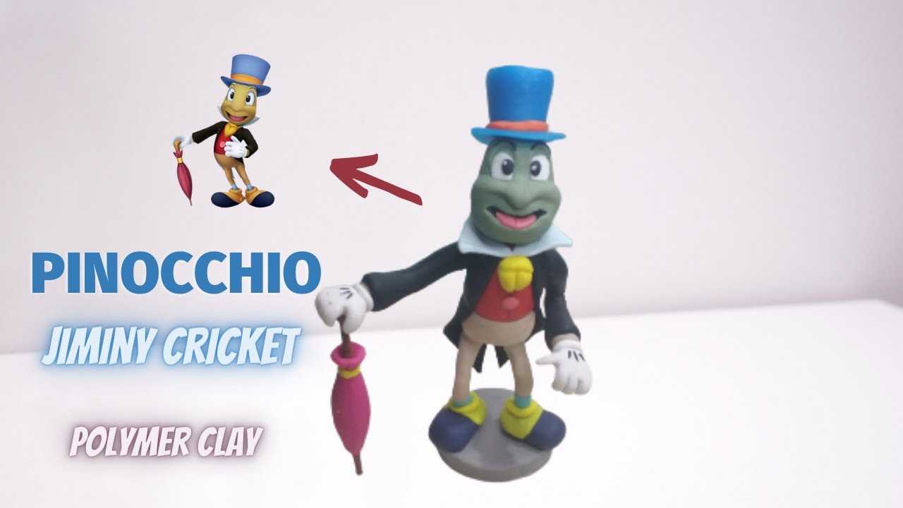 Jiminy Cricket Pinocchio characters | Clay tutorial | Jiminy Cricket @VickyCrafts25