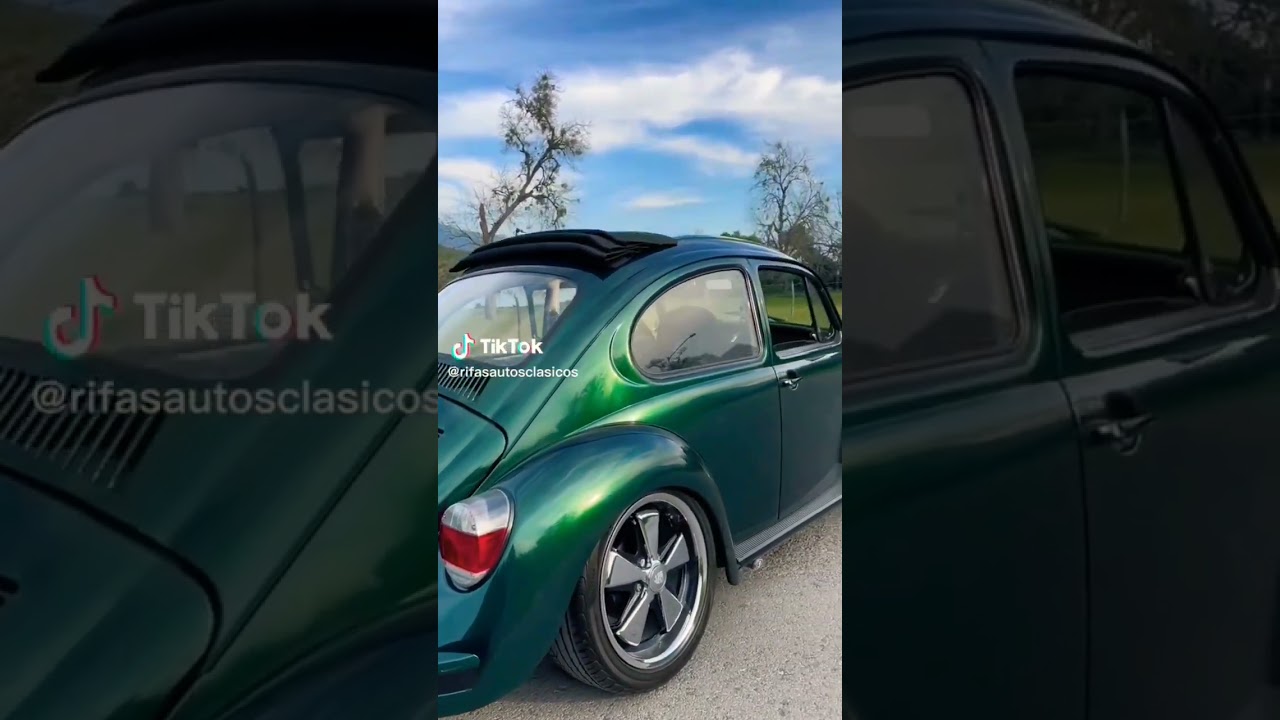 o velho Fusca verde com teto solar, #shorts