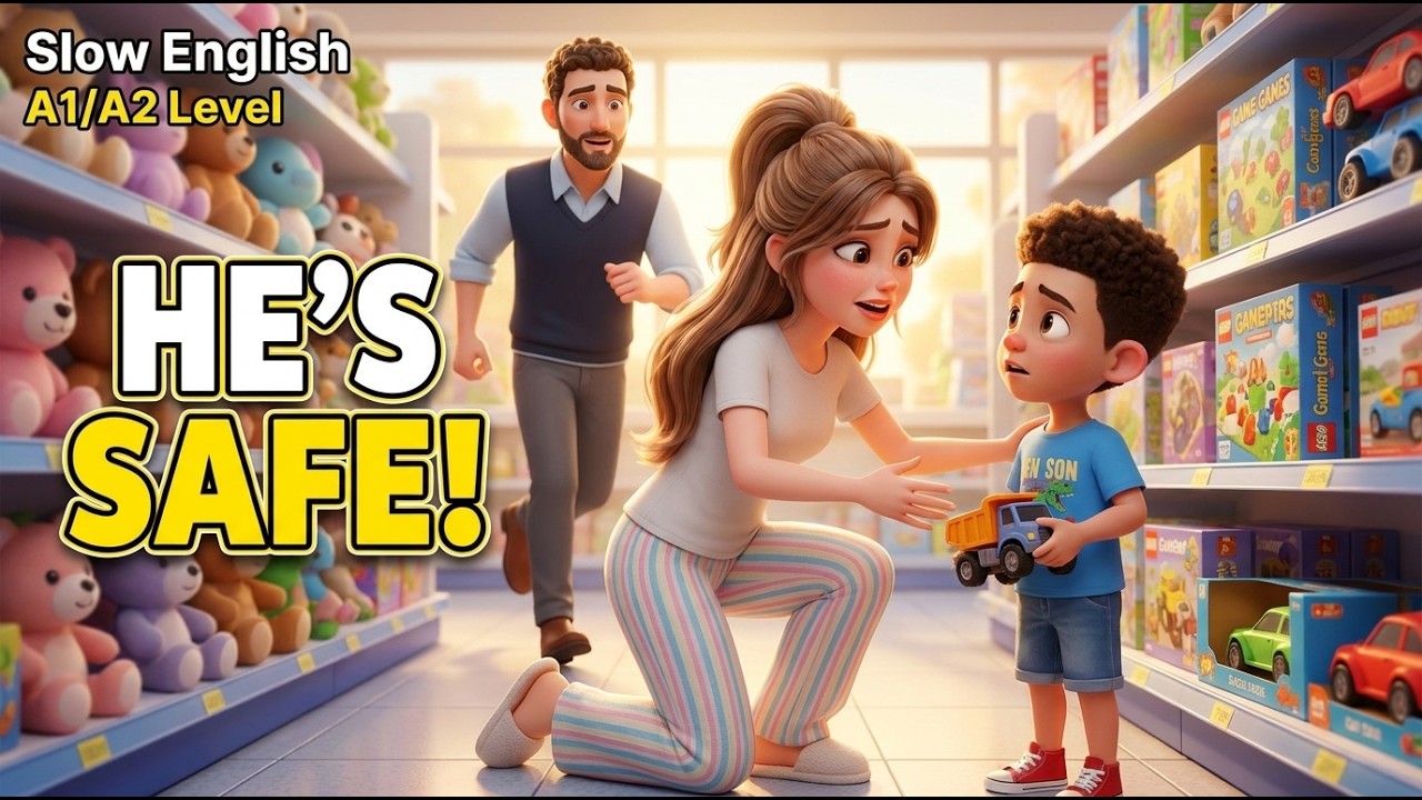 A Little Boy Lost at the Supermarket | English Listening for Beginners A1 | Slow English