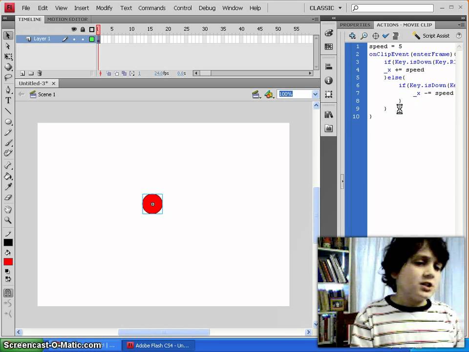 Flash Actionscript 2.0 Arrow Key Movement