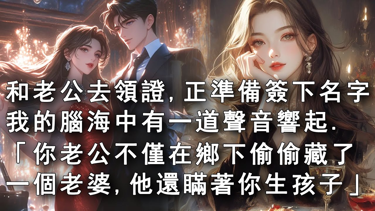 【完結】和老公去領證，正準備簽下名字時。我的腦海中有一道聲音響起。「你老公不僅在鄉下偷偷藏了一個老婆，他還瞞著你在外面生孩子。」「那孩子現在都兩歲啦！」#情感#故事#復仇#女頻