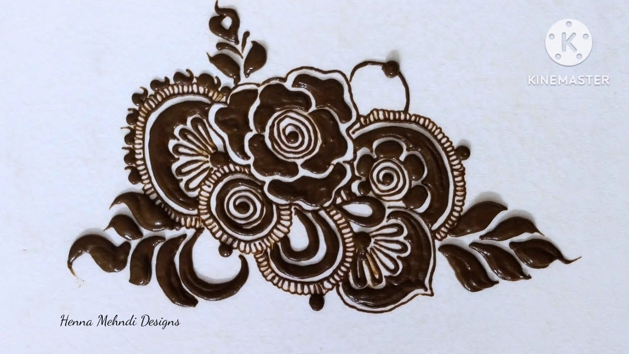 Mehndi design simple back hand flower || भरवा मेहंदी डिजाइन || Flower bunch mehndi design 