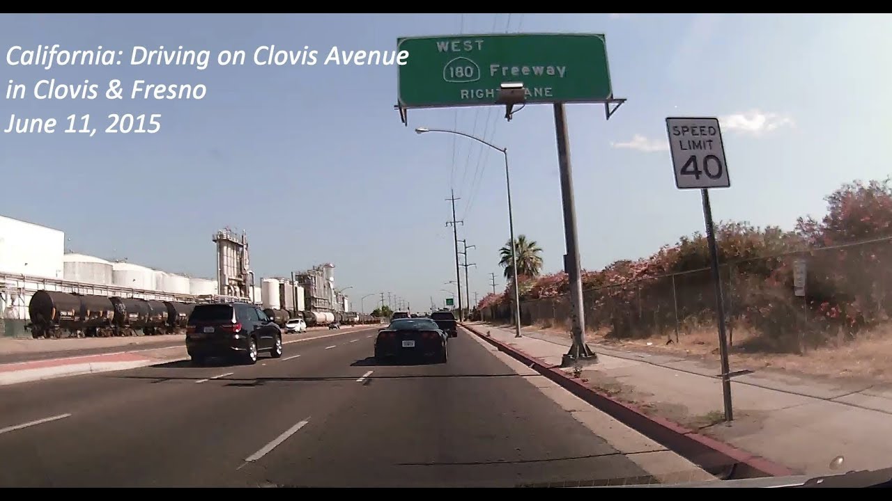 California: Driving on Clovis Avenue in Clovis & Fresno, 6/11/15