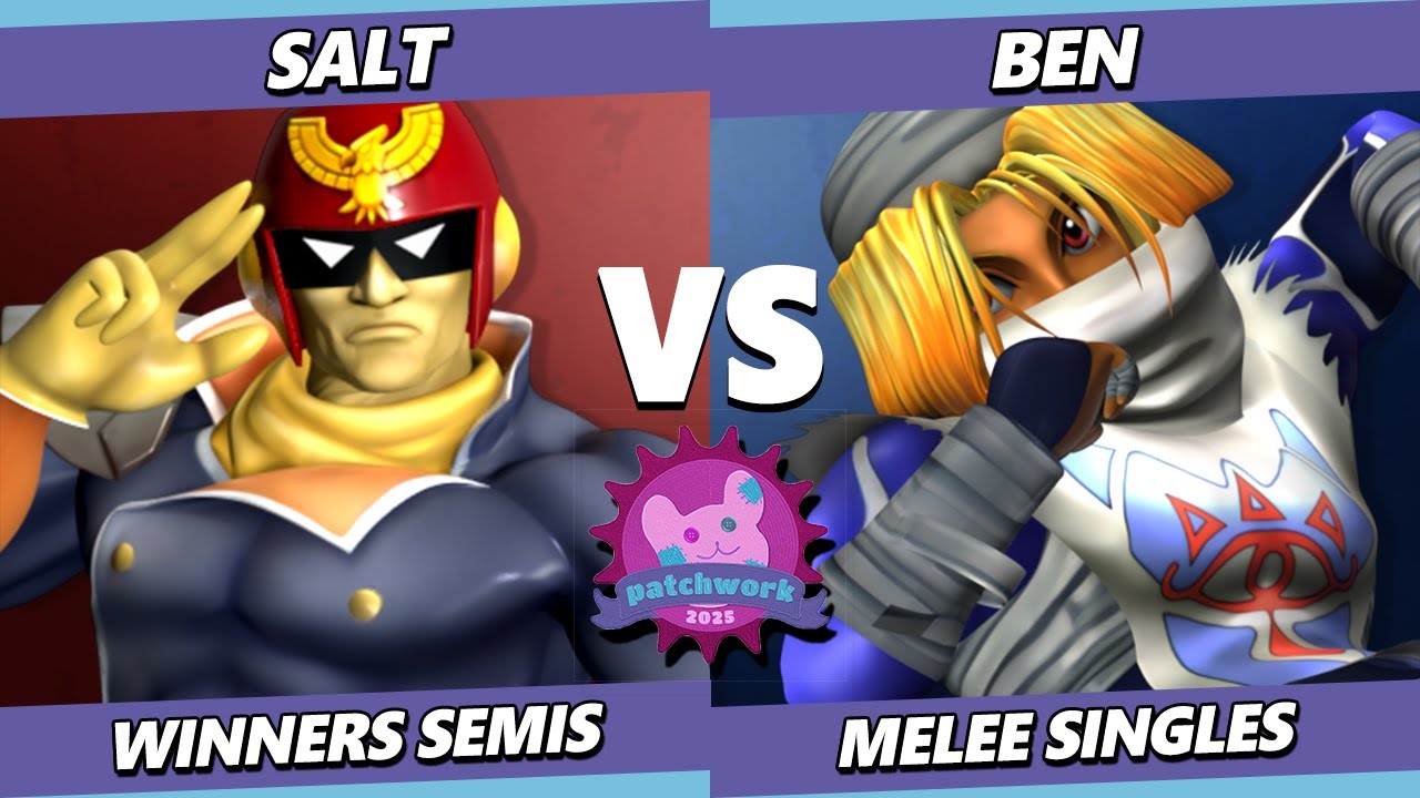 Patchwork 2025 TOP 8 - Salt (Captain Falcon) Vs. Ben (Shiek) Smash Melee - SSBM