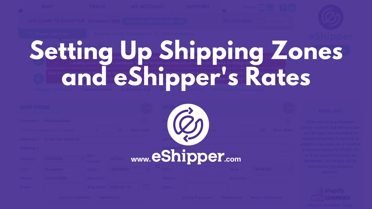 Setting Up Shipping Zones and eShipper's Rates