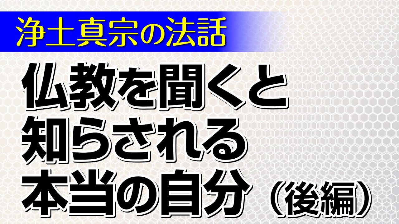 【浄土真宗の法話】仏教が説く本当の自分とは（後編）講師：山崎典子師｜親鸞会