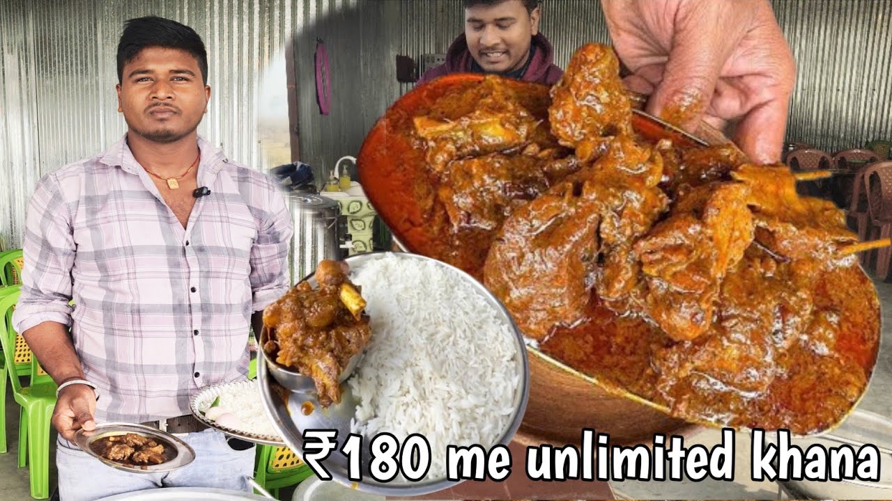 Bihar ka famous Champaran mutton chawal full palet ₹180 me unlimited kana 😋#trending #streetfood 