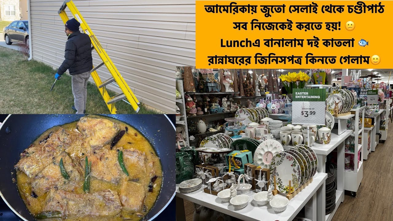 আমেরিকায় জুতো সেলাই থেকে চণ্ডীপাঠ সব নিজেকেই করতে হয় বানালাম দই কাতলা রান্নাঘরের জিনিস কিনতে গেলাম