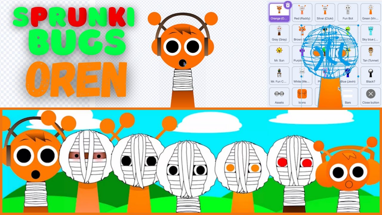 How to make a BUG? Tutorial Sprunki  All Characters OREN ALIVE (all phases): Incredibox With Scratch