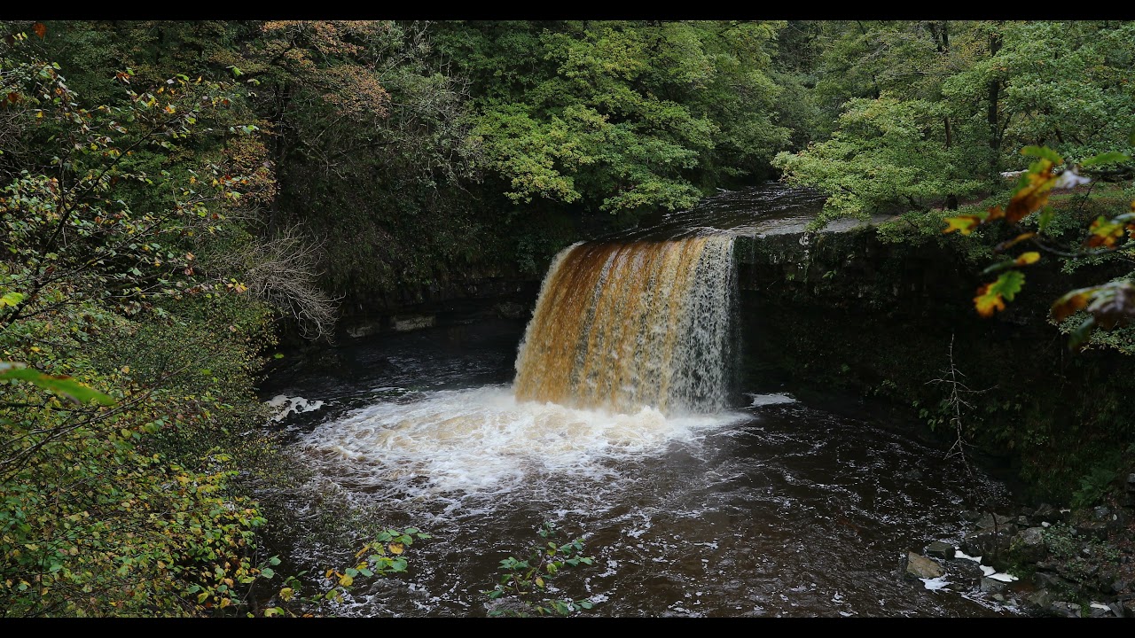 ★ 4K - Sgwd Gwladys - Lady Falls - Vale of Neath, October 20th 2021 - from above
