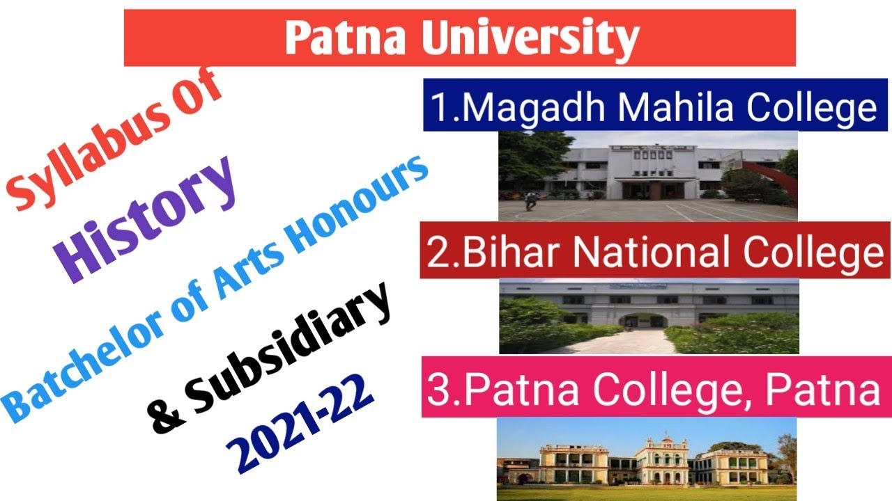 Patna university  History Honours & subsidiary syllabus (mmc, pc, bnc) 2021-22