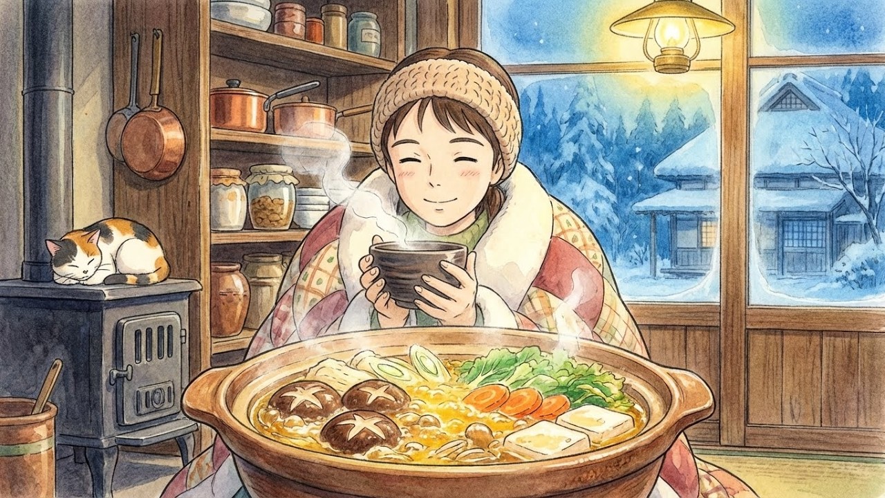 The First Snow & Warm Winter Stew 🍲 Ghibli Style ASMR | Cozy Japanese Countryside Cooking | 02 hours